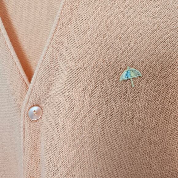 Vintage Arnie Cardigan Womens XL Pink 70s Preppy Rockabilly Cottage Academia - Picture 2 of 10